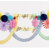 Meri Meri - Happy Birthday Honeycomb Garland - Happy Birthday Petekli Asılan Süs - 273884 - 636997286648