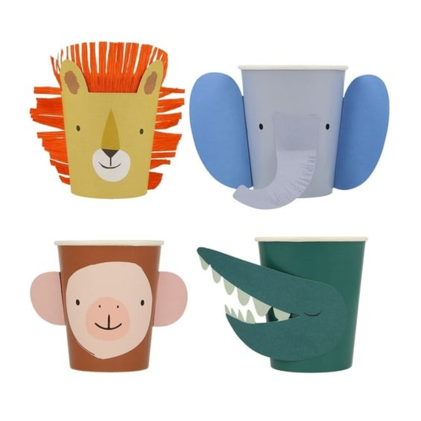 Meri Meri - Animal Parade Character Cups - Hayvan Geçit Töreni Bardaklar - 8Li - 267331 - 636997280387