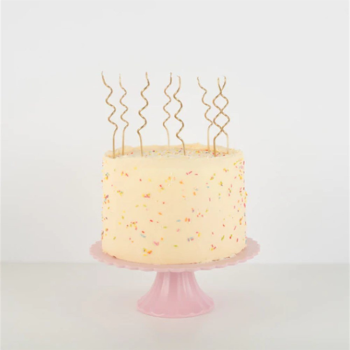 Meri Meri - Gold Swirly Candles - Altın Kıvrımlı Mumlar - 20'li