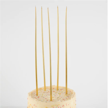 Meri Meri - Gold Tall Tapered Candles - Altın Uzun Mumlar - 12'li
