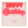 Meri Meri - Happy Birthday Pink Acrylic Toppers - Happy Birthday Pembe Akrilik Pasta Süsü - 216010 - 636997268989