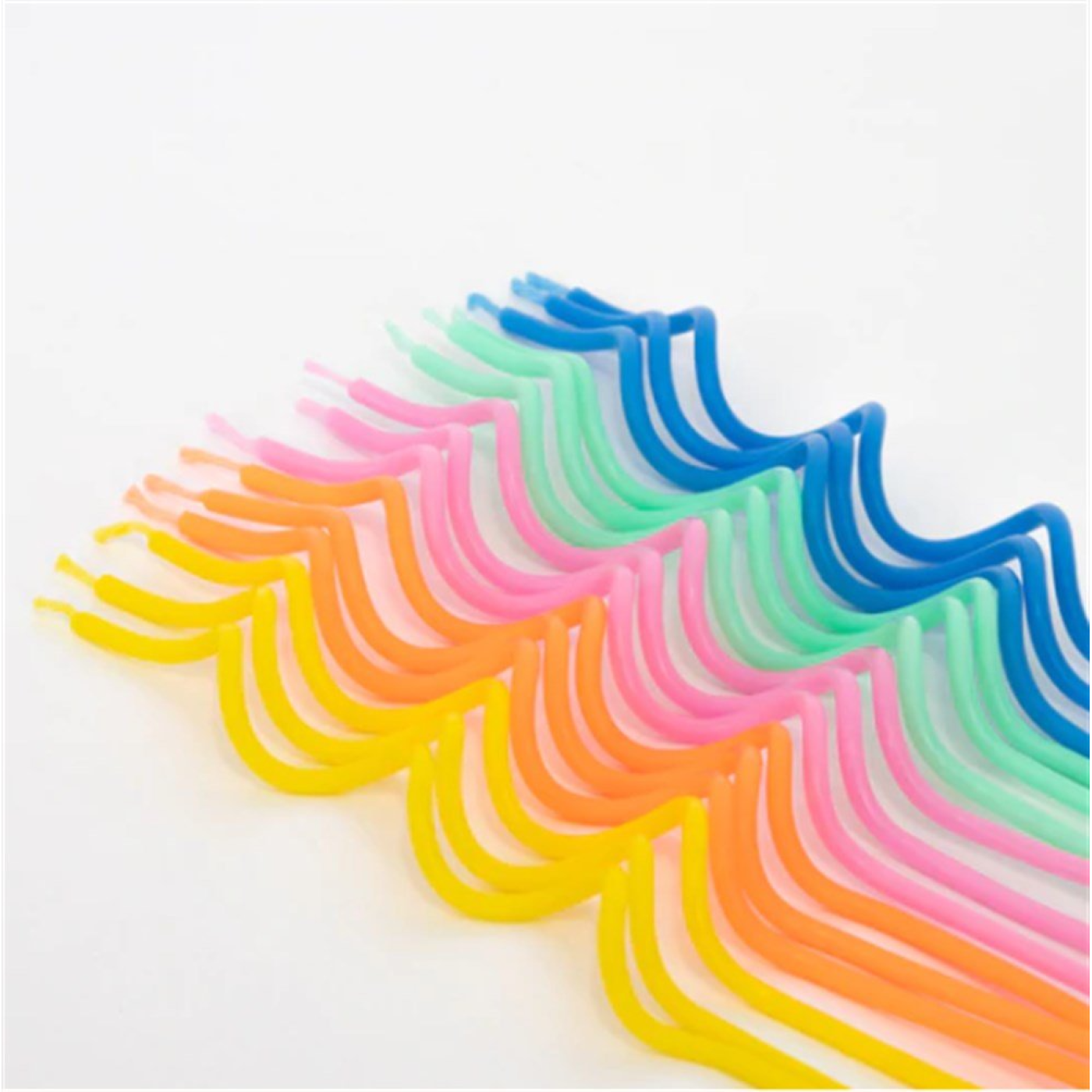 Meri Meri - Mixed Swirly Candles - Renkli Kıvrımlı Mumlar - 20li - 222480 - 636997275673