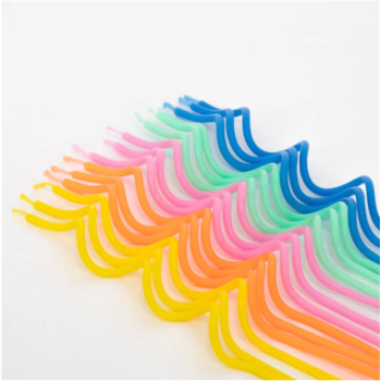 Meri Meri - Mixed Swirly Candles - Renkli Kıvrımlı Mumlar - 20'li