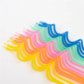Meri Meri - Mixed Swirly Candles - Renkli Kıvrımlı Mumlar - 20'li