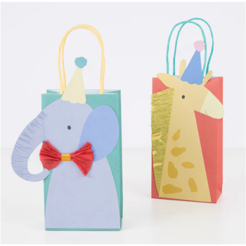 Meri Meri - Animal Parade Party Bags - Hayvanlar Geçit Töreni Parti Çantaları (8'li)