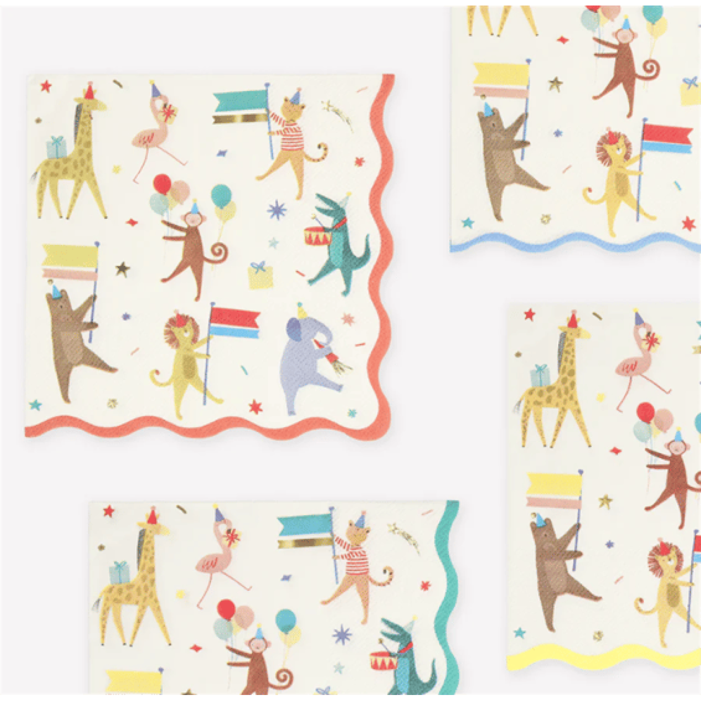 Meri Meri - Animal Parade Large Napkins - Hayvanlar Geçit Töreni Peçeteler (16Lı) - 271192 - 636997284675
