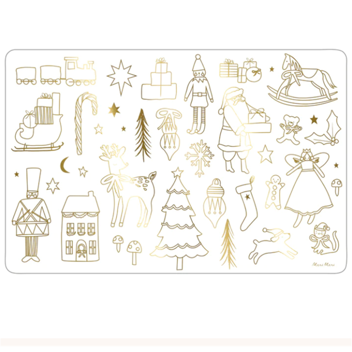 Meri Meri - Christmas Colouring Placemats - Yeni Yıl Boyamalı Amerikan Servisi - 8'li - 225612 - 636997279152