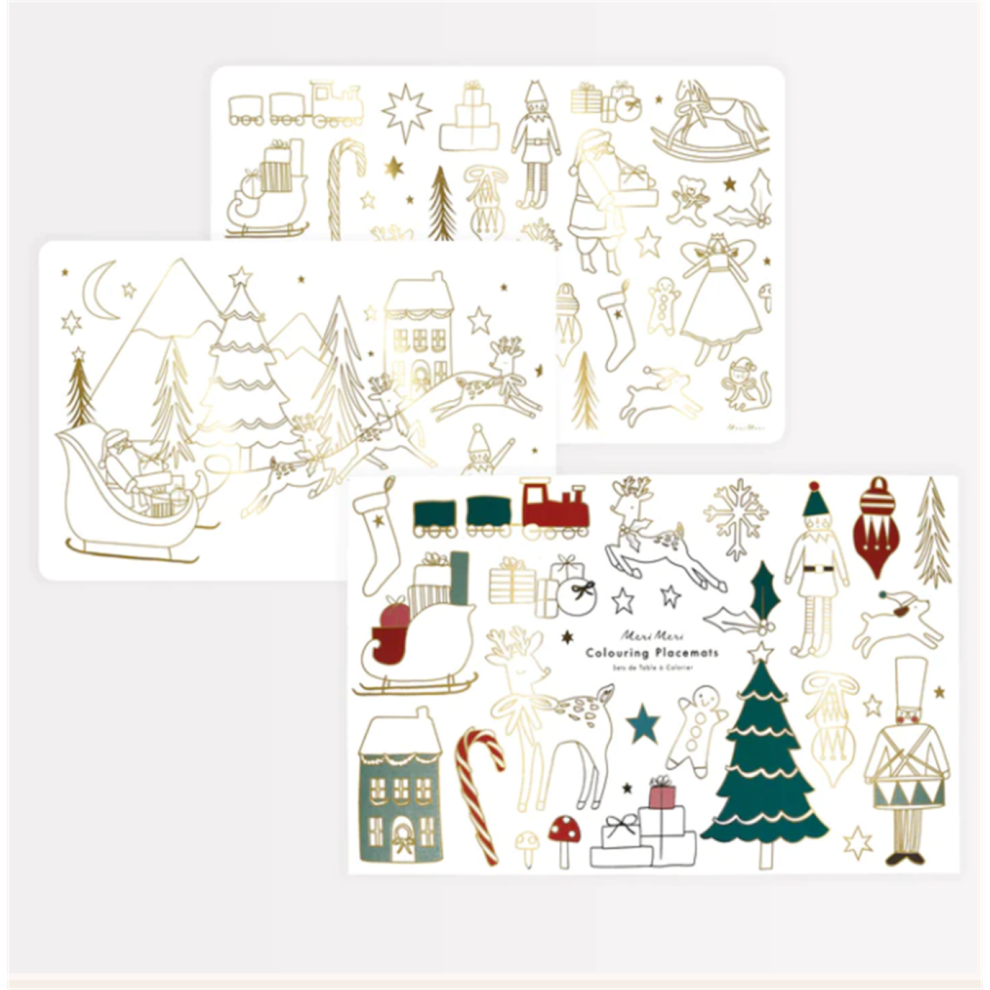 Meri Meri - Christmas Colouring Placemats - Yeni Yıl Boyamalı Amerikan Servisi - 8'li - 225612 - 636997279152