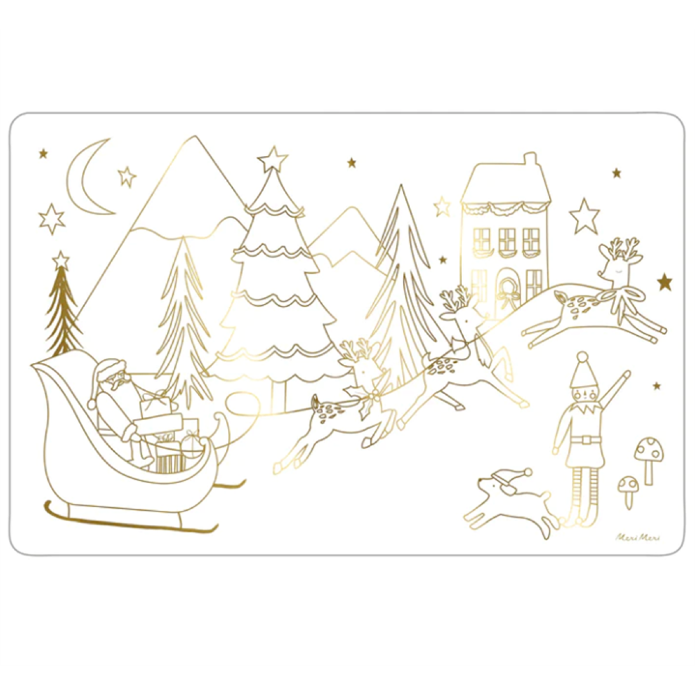 Meri Meri - Christmas Colouring Placemats - Yeni Yıl Boyamalı Amerikan Servisi - 8'li - 225612 - 636997279152