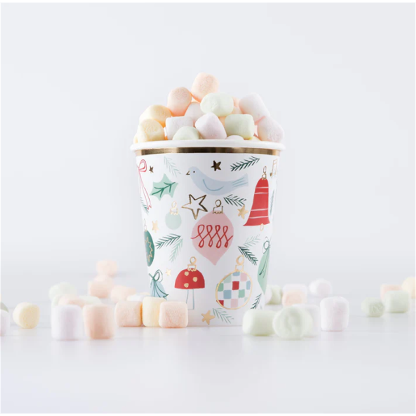 Meri Meri - Festive Pattern Cups - Yeni Yıl Bardaklar (8'li) - 269446 - 636997282732