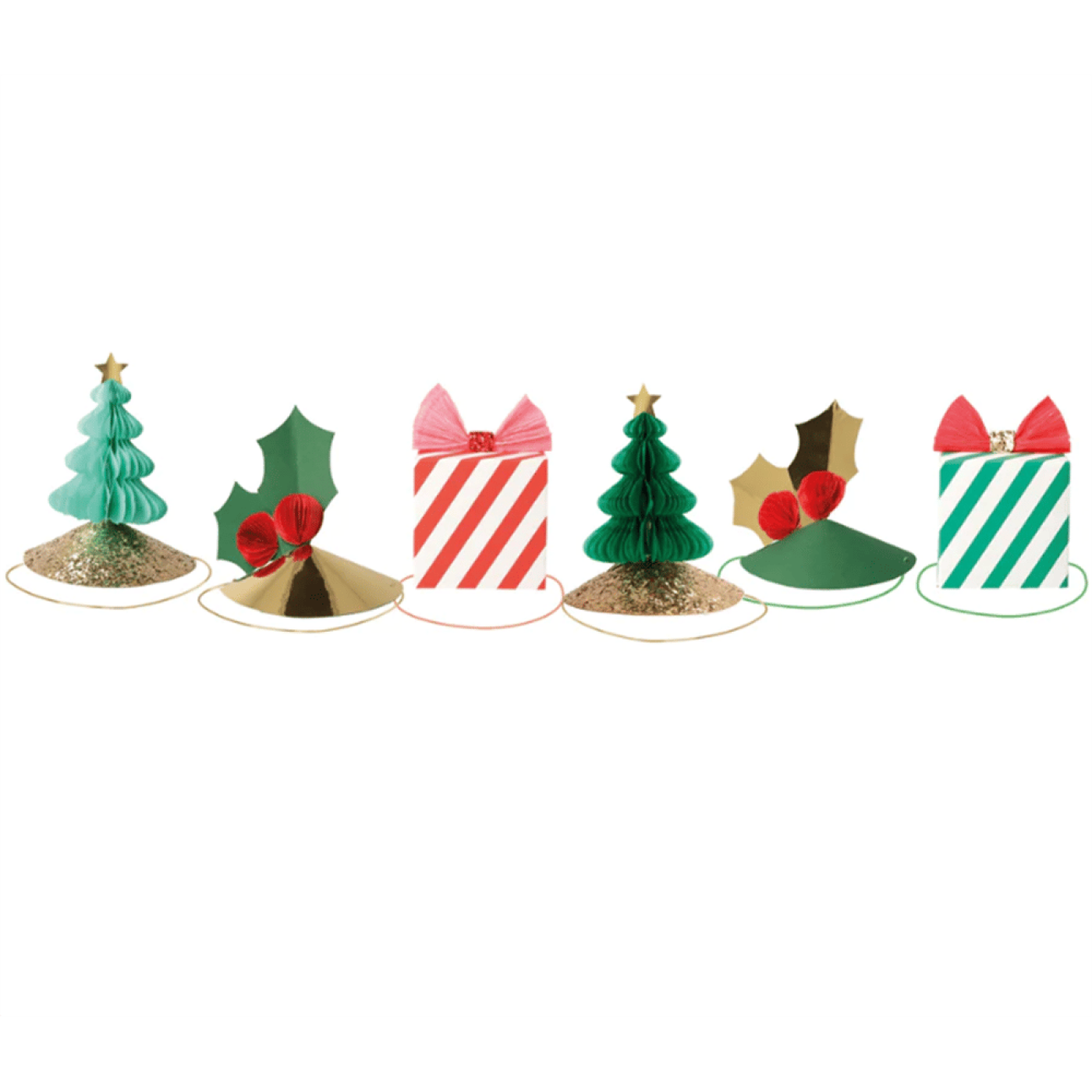 Meri Meri - Mixed Christmas Party Hats - Karışık Yeni Yıl Parti Şapkaları - 6'lı - 224307 - 636997277707