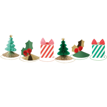 Meri Meri - Mixed Christmas Party Hats - Karışık Yeni Yıl Parti Şapkaları - 6'lı