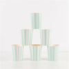 Meri Meri - Mint Stripe Cups - Mint Çizgili Bardaklar - 8li Meri Meri - Mint Stripe Cups - Mint Çizgili Bardaklar - 8li