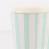 Meri Meri - Mint Stripe Cups - Mint Çizgili Bardaklar - 8li Meri Meri - Mint Stripe Cups - Mint Çizgili Bardaklar - 8li