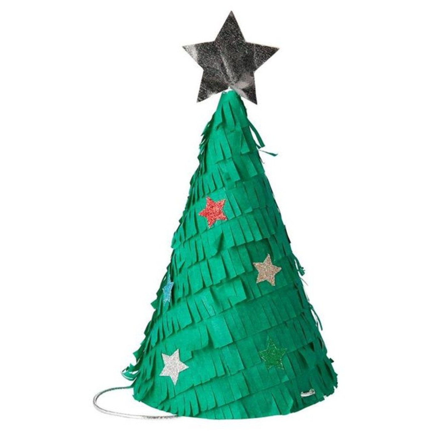 Meri Meri - Fringed Christmas Tree Party Hats - Püsküllü Çam Ağacı Parti Şapkaları - 217774 - 636997272696