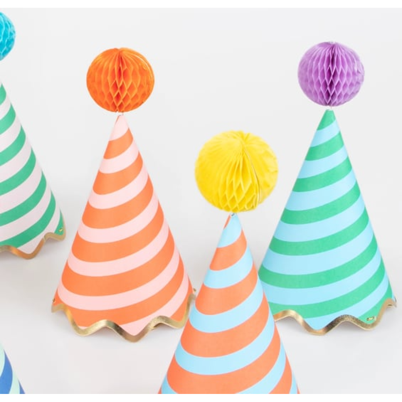 Meri Meri - Stripe Party Hats - Çizgili Parti Şapkaları (8Li) - 273830 - 636997286587