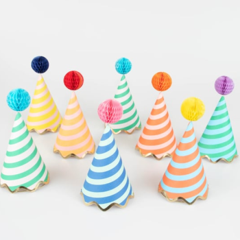 Meri Meri - Stripe Party Hats - Çizgili Parti Şapkaları (8'Li)
