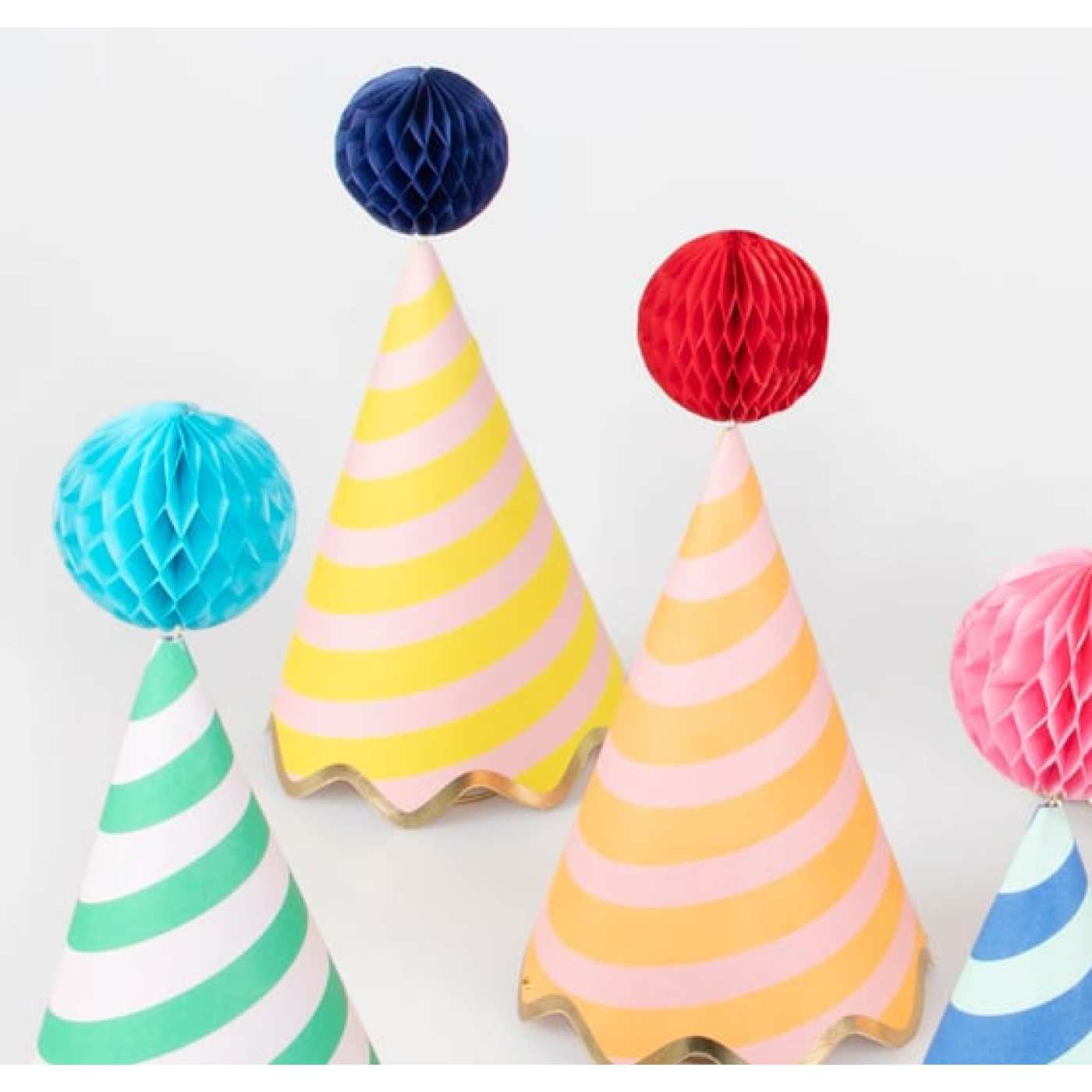 Meri Meri - Stripe Party Hats - Çizgili Parti Şapkaları (8Li) - 273830 - 636997286587