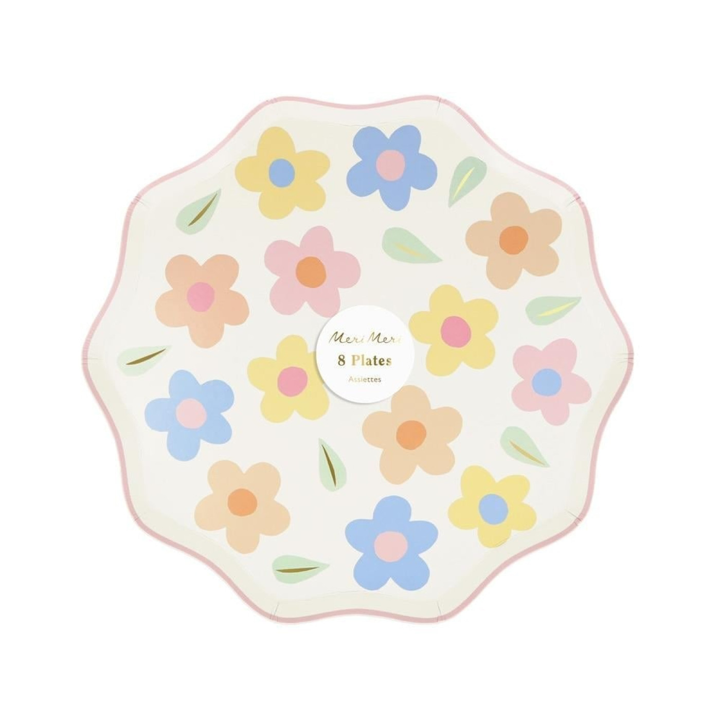 Meri Meri - Çiçekli Tabaklar (M) (8'li) - 273002 - 636997285665
