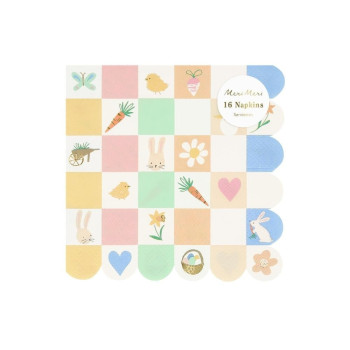 Meri Meri - Damalı Tavşanlı Peçeteler (16'lı)