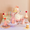 Meri Meri - Pink Bow Candles - Pembe Kurdele Mumlar (x4)
