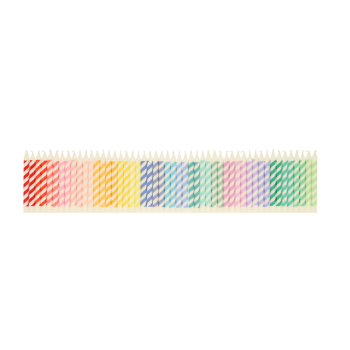 Meri Meri - Rainbow Striped Mini Candles - Gökkuşağı Renklerinde Mini Mumlar (x50)