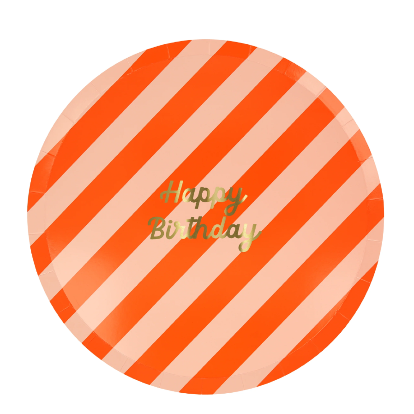 Meri Meri Meri Meri - Stripe Happy Birthday Dinner Plates - Çizgili Happy Birthday Tabaklar (L) (x8) - Doğum Günü Konseptleri Görseli
