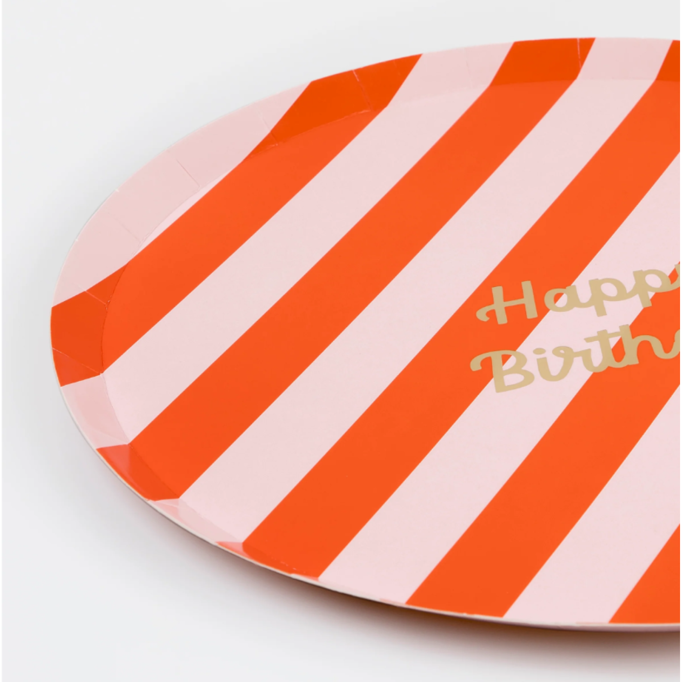Meri Meri Meri Meri - Stripe Happy Birthday Dinner Plates - Çizgili Happy Birthday Tabaklar (L) (x8) - Doğum Günü Konseptleri Görseli