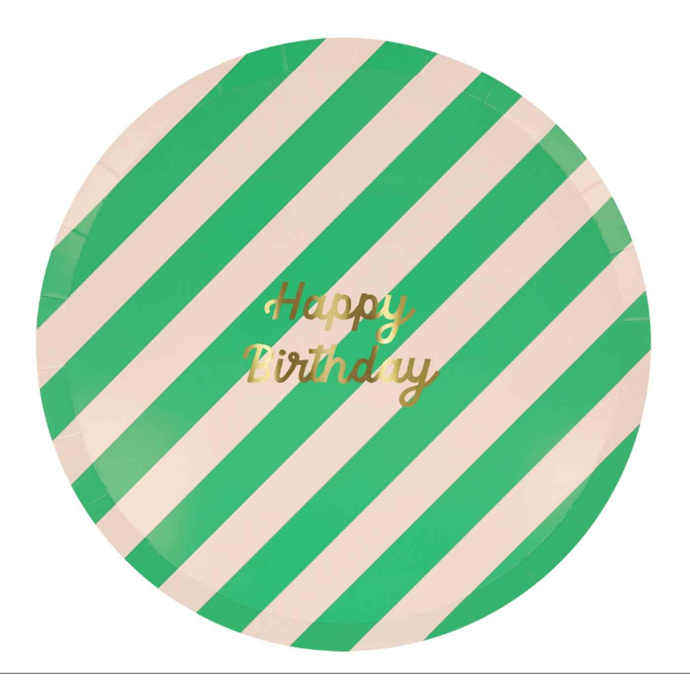 Meri Meri Meri Meri - Stripe Happy Birthday Dinner Plates - Çizgili Happy Birthday Tabaklar (L) (x8) - Doğum Günü Konseptleri Görseli