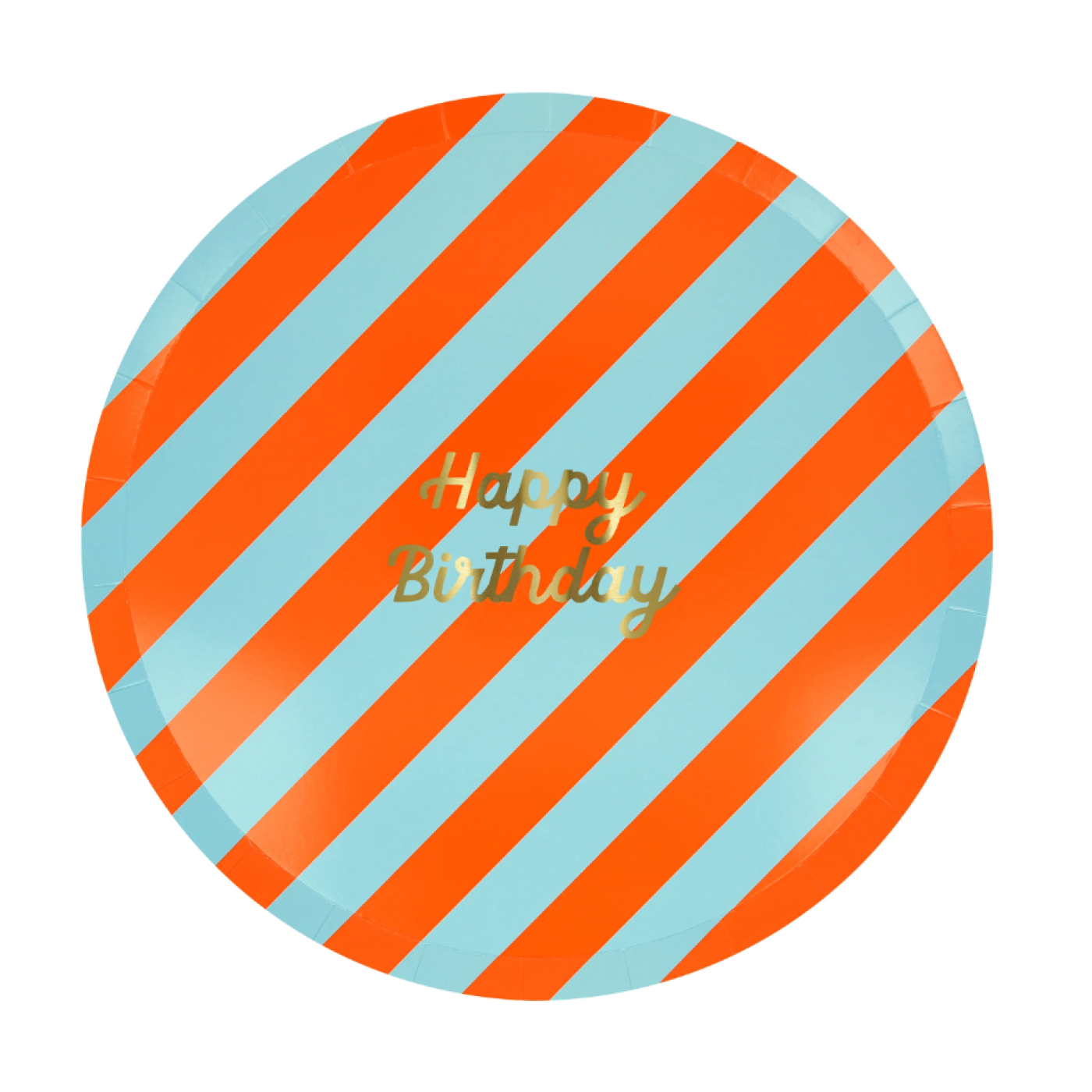 Meri Meri Meri Meri - Stripe Happy Birthday Dinner Plates - Çizgili Happy Birthday Tabaklar (L) (x8) - Doğum Günü Konseptleri Görseli