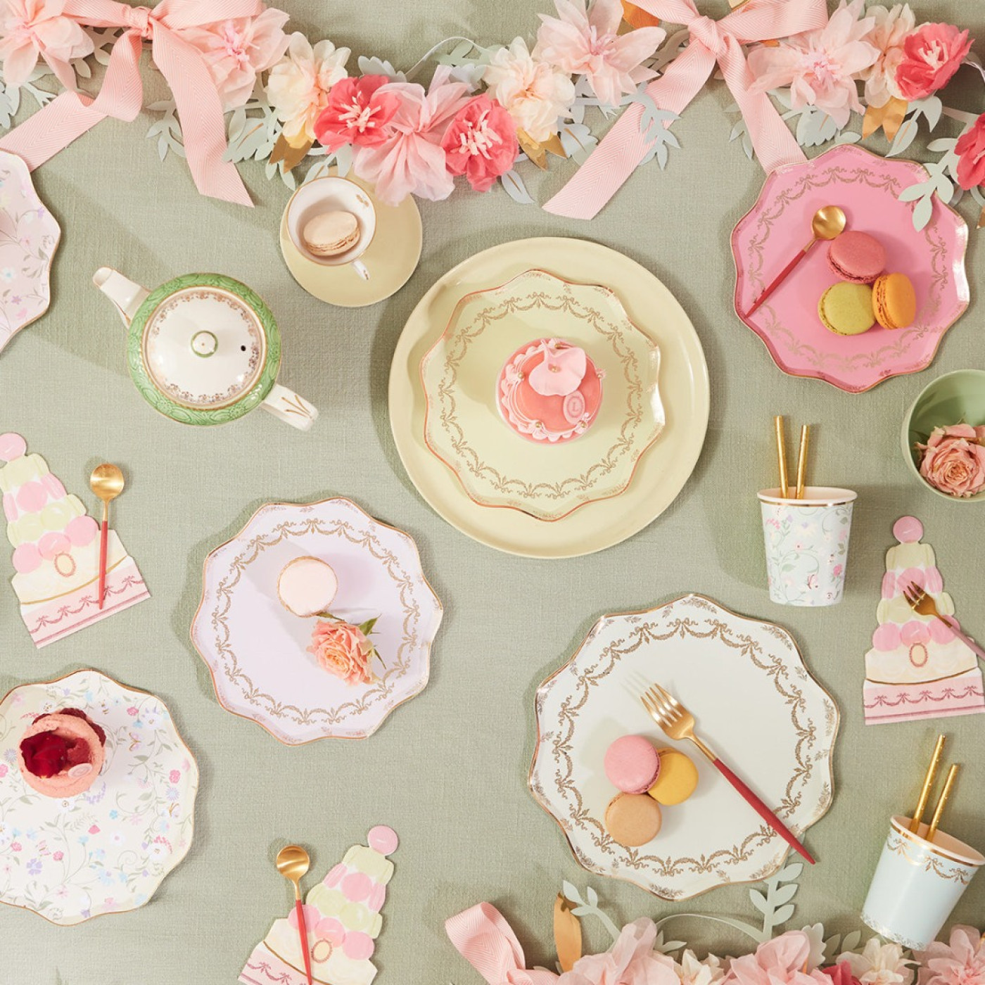 Meri Meri - Ladurée Paris Side Plates - Ladurée Paris Tabaklar (M) (8li)