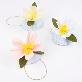 Meri Meri - Paper Flower Hats - Çiçekli Şapkalar - 6'Lı Meri Meri - Paper Flower Hats - Çiçekli Şapkalar - 6'Lı
