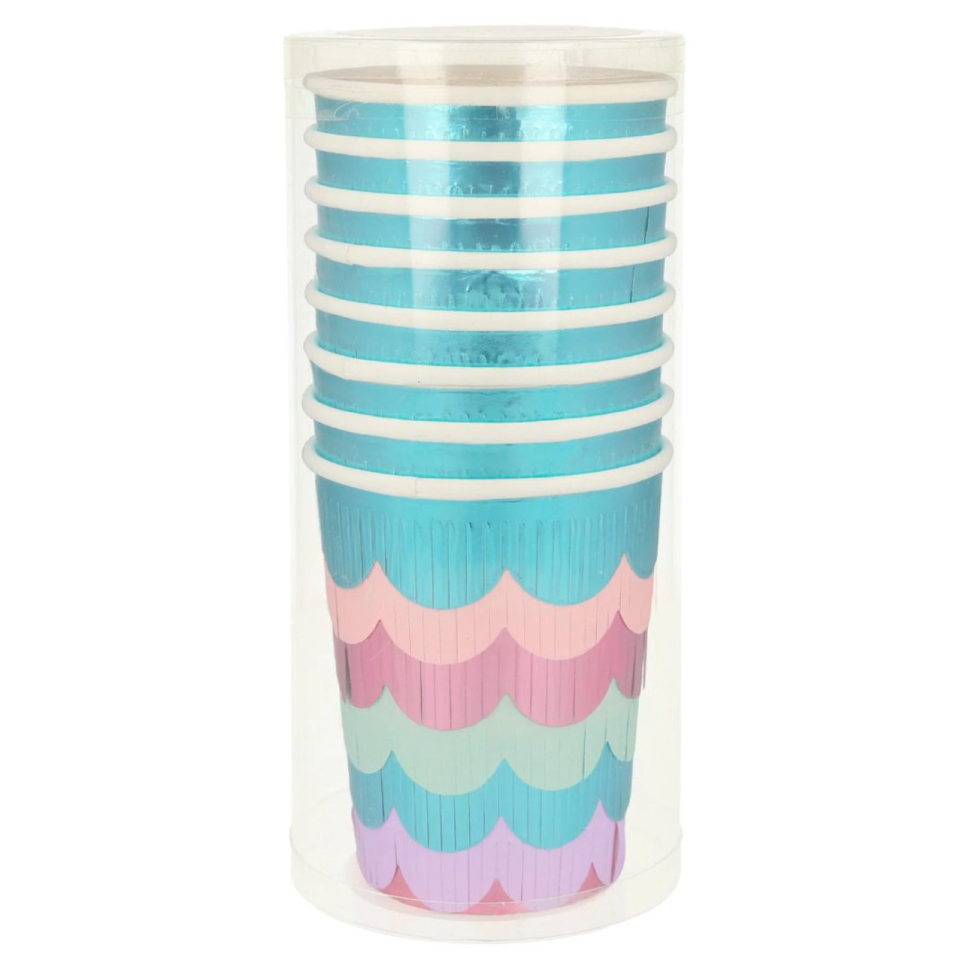 Meri Meri - Mermaid Scalloped Fringe Cups - Deniz Kızı Püsküllü Bardaklar