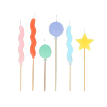 Meri Meri - Balon Mumlar - 6 Adet