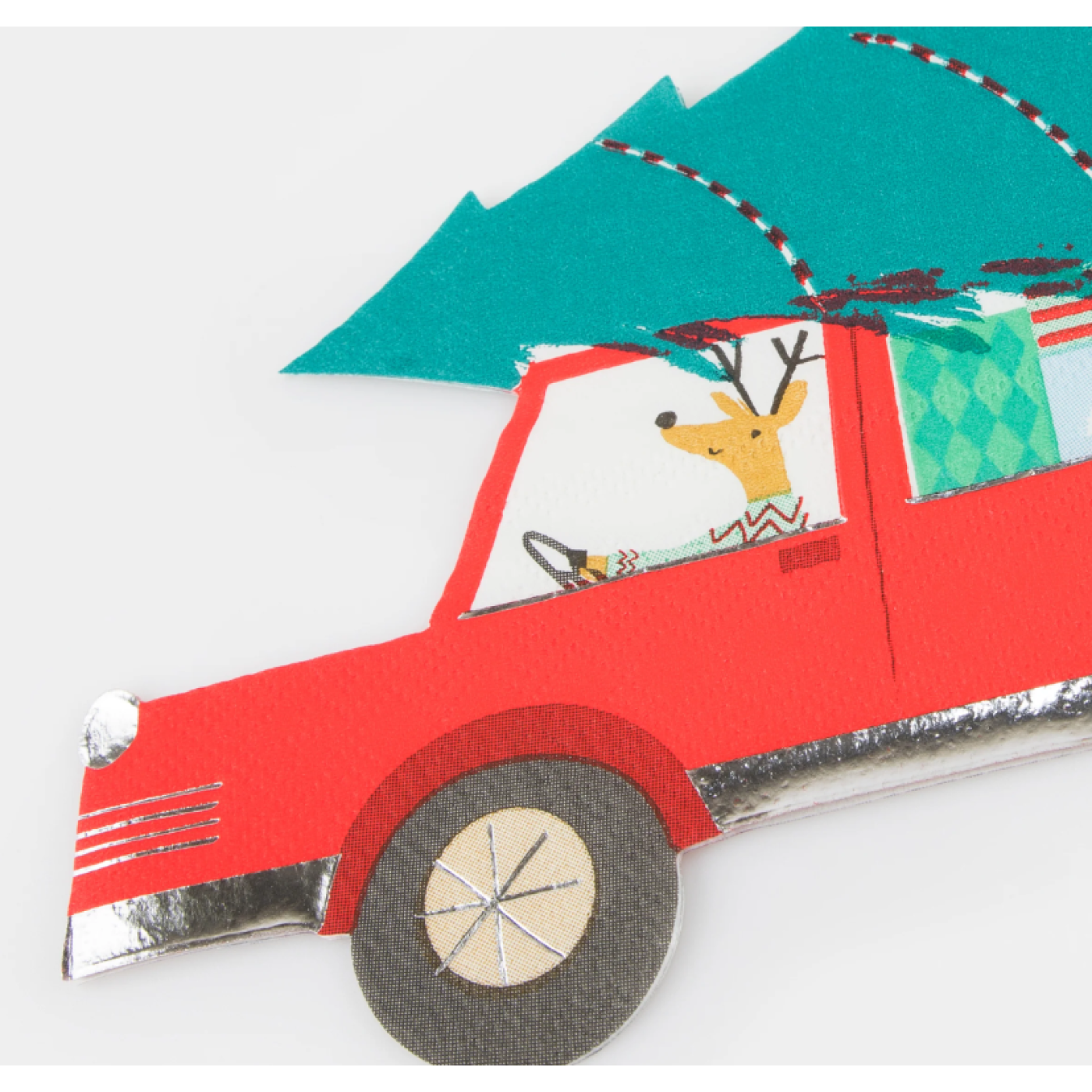 Meri Meri - Driving Reindeer Napkins - Yeni Yıl Peçete (16'lı) - 279078 - 636997292427