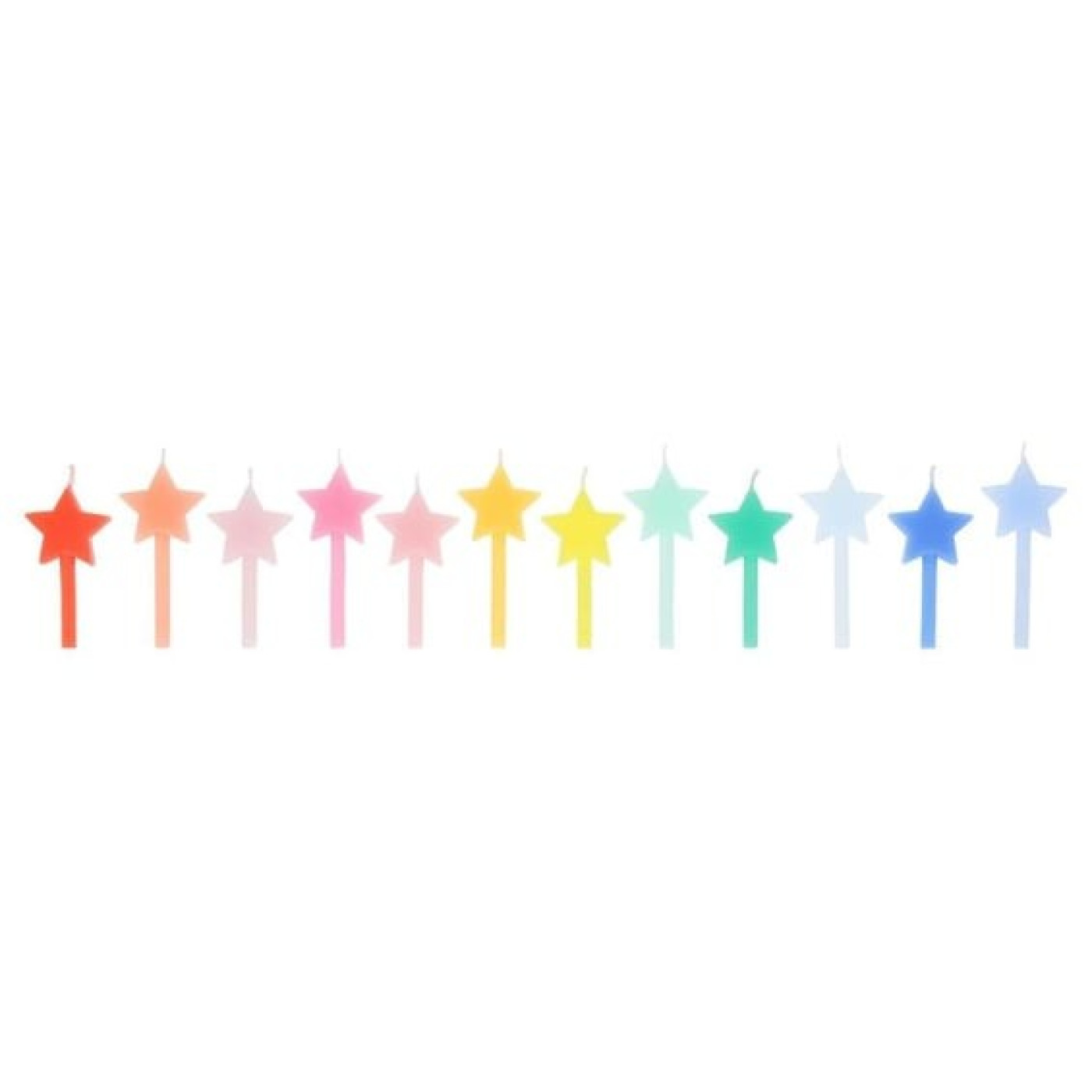 Meri Meri - Gökkuşağı Yıldız Mumlar - 12 Adet - 287025 - 636997301259