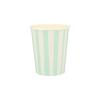 Meri Meri - Mint Stripe Cups - Mint Çizgili Bardaklar - 8'li - 224496 - 636997277912