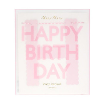 Meri Meri - Pembe Happy Birthday Asılan Süs