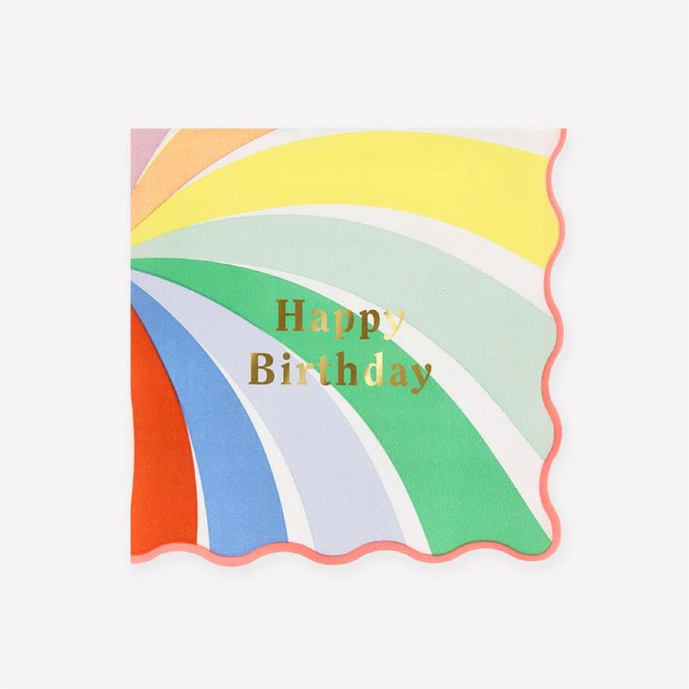Meri Meri Meri Meri - Rainbow Swirl Happy Birthday Large Napkins - Gökkuşağı Desenli Happy Birthday Peçeteler - L - 16 Adet - Doğum Günü Konseptleri Görseli