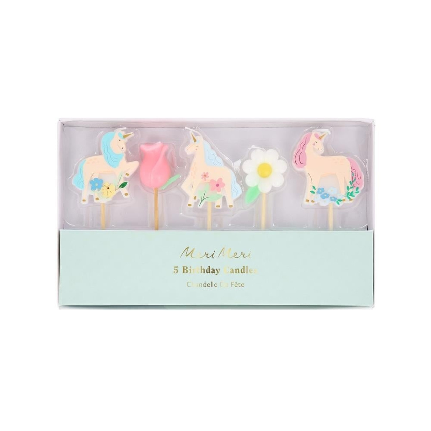 Meri Meri - Unicorn Mumlar - 5 Adet