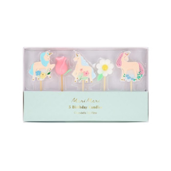 Meri Meri - Unicorn Mumlar - 5 Adet