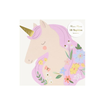 Meri Meri - Unicorn Şekilli Peçeteler - 16 Adet Meri Meri - Unicorn Şekilli Peçeteler - 16 Adet