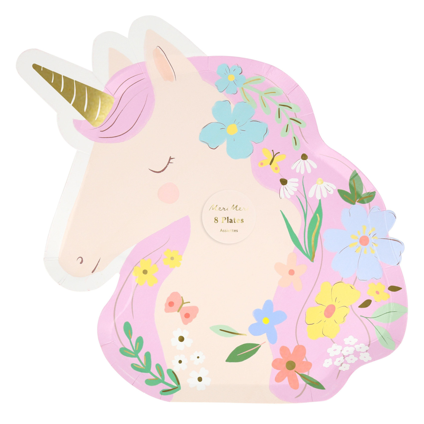 Meri Meri - Unicorn Şekilli Tabak - 8 Adet