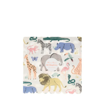 Meri Meri - Safari Napkins - Safari Peçete - L - 20'li