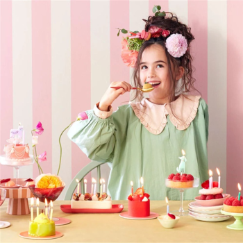 Meri Meri - Rainbow Twisted Mini Candles - Gökkuşağı Renk Kıvrımlı Mini Mumlar - 50'li