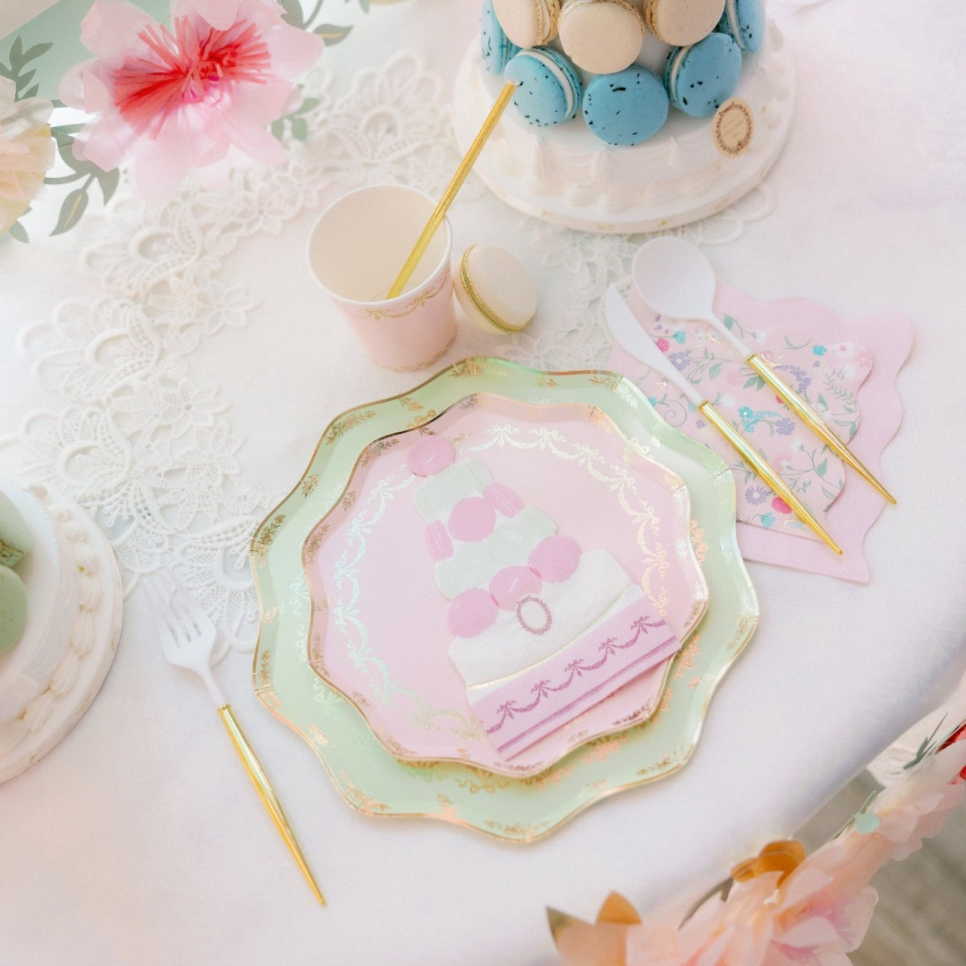 Meri Meri - Ladurée Paris Side Plates - Ladurée Paris Tabaklar (M) (8li)