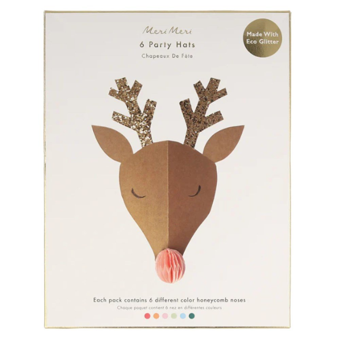 Meri Meri - Reindeer Party Hats - Ren Geyikleri Parti Şapkaları - 6lı - 224298 - 636997277691