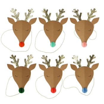 Meri Meri - Reindeer Party Hats - Ren Geyikleri Parti Şapkaları - 6lı