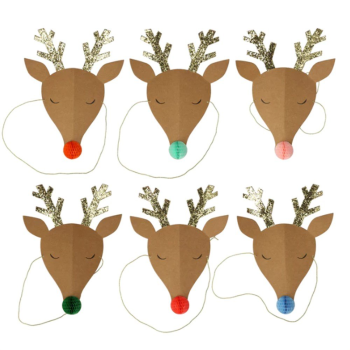 Meri Meri - Reindeer Party Hats - Ren Geyikleri Parti Şapkaları - 6lı