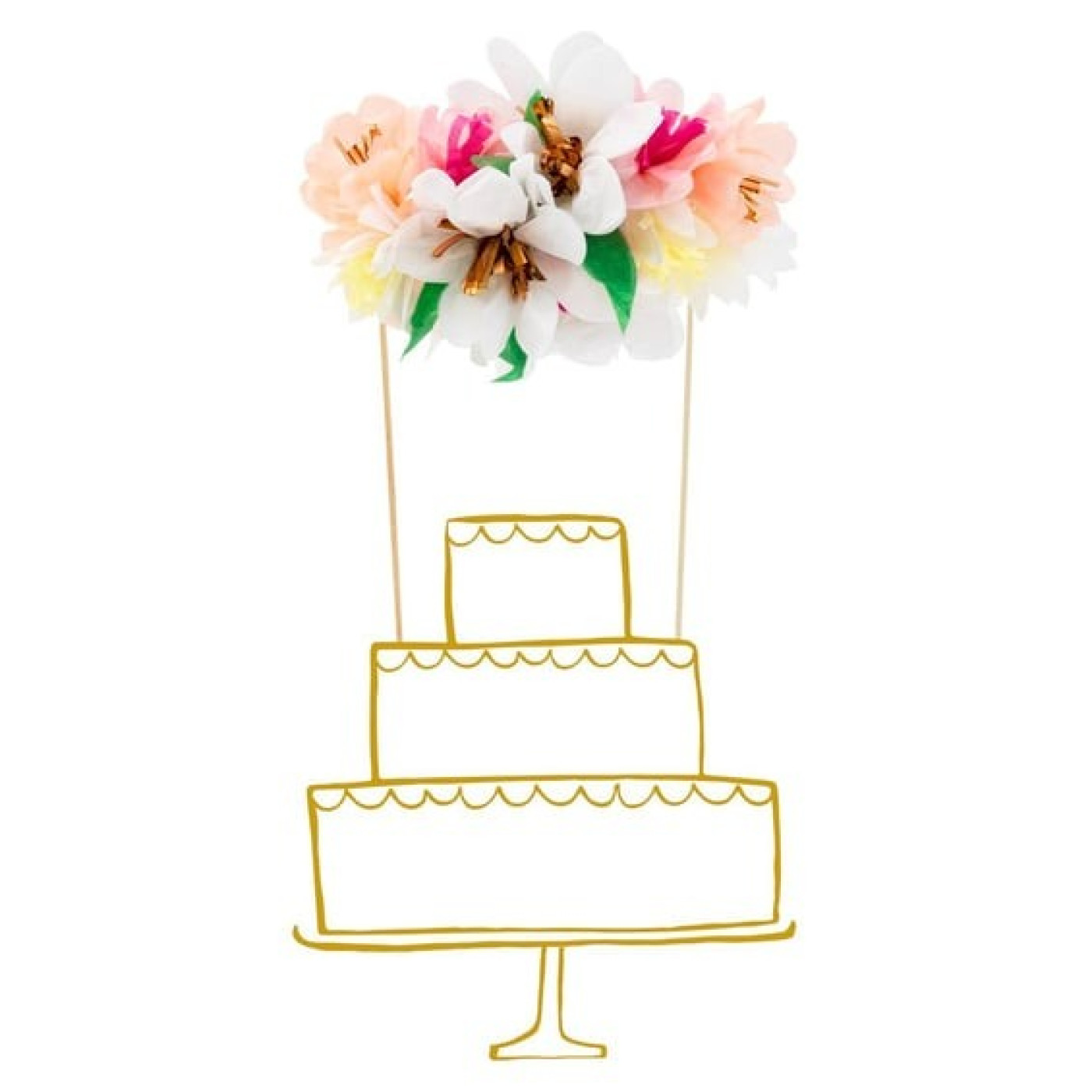 Meri Meri - Flower Bouquet Cake Topper - Çiçek Buketi Pasta Süsü - 205354 - 636997260822